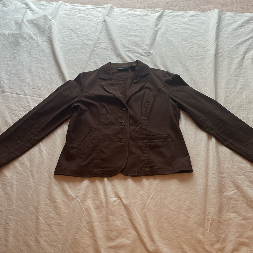 Relativity Brown Cotton Blazer. Size Large